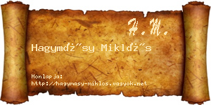 Hagymásy Miklós névjegykártya